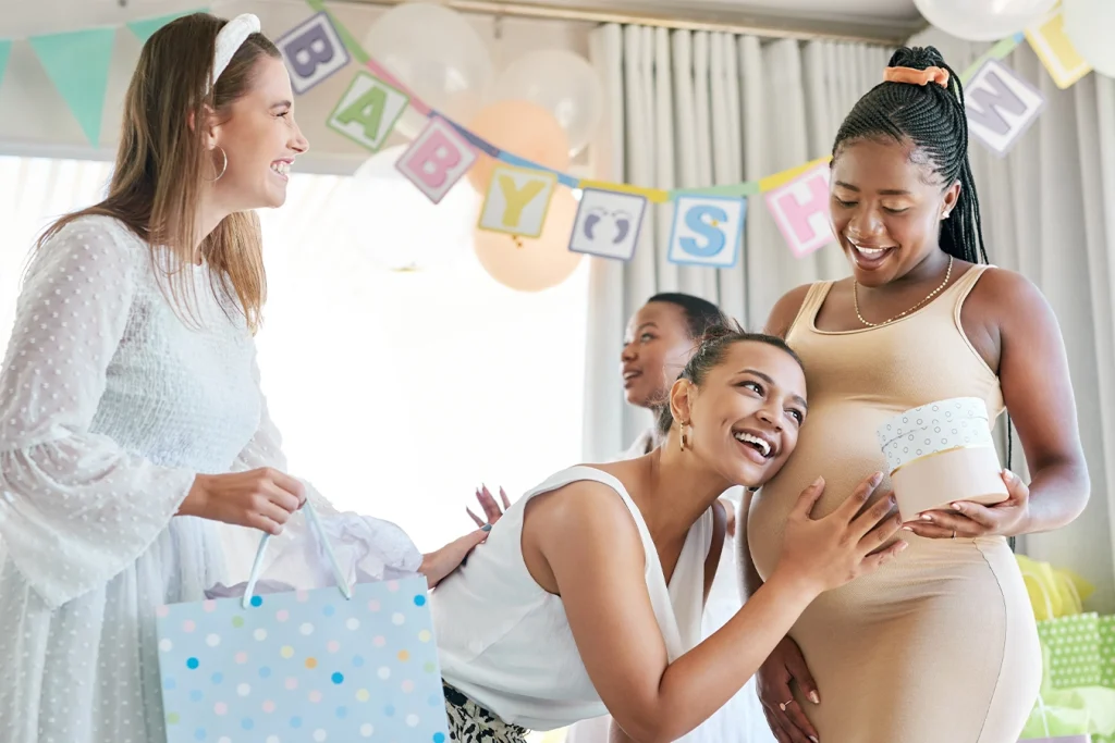 A virtual baby shower should last only half to an hour 