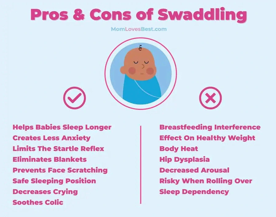 Advantages and disadvantages of swaddling