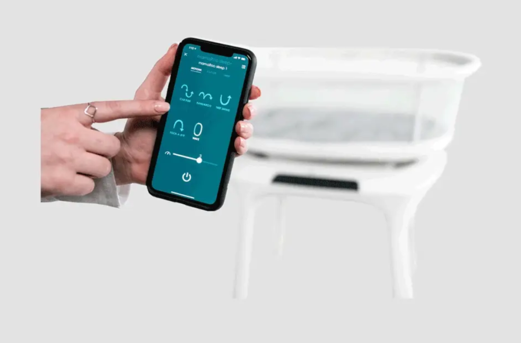 Snoo vs MamaRoo bassinet app allows parents to adjust remotely