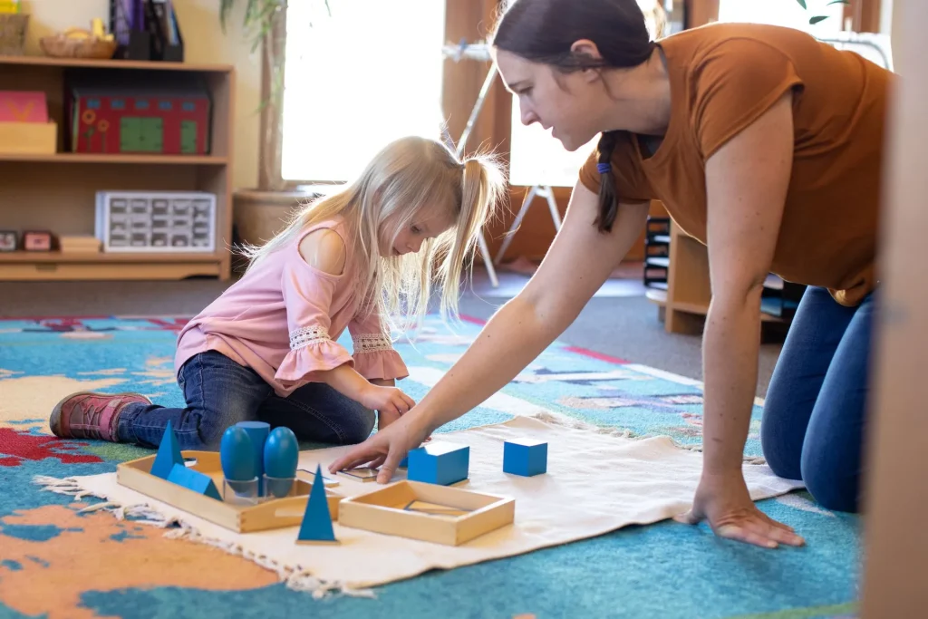 Teachers play role of friend and guide in Montessori class