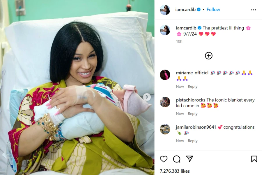 Cardi B announced the arrival of her little daughter to the world