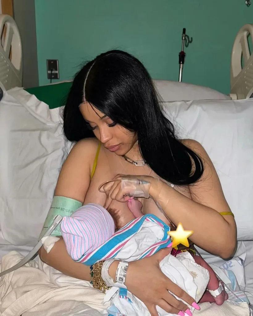 Cardi B are breastfeeding her little child