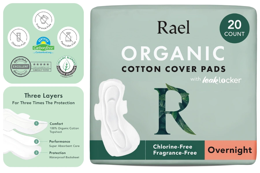 Rael Organic Cotton Cover Pads