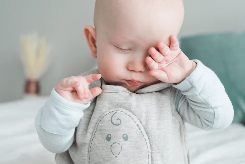 An over-tired baby may find it hard to go to sleep