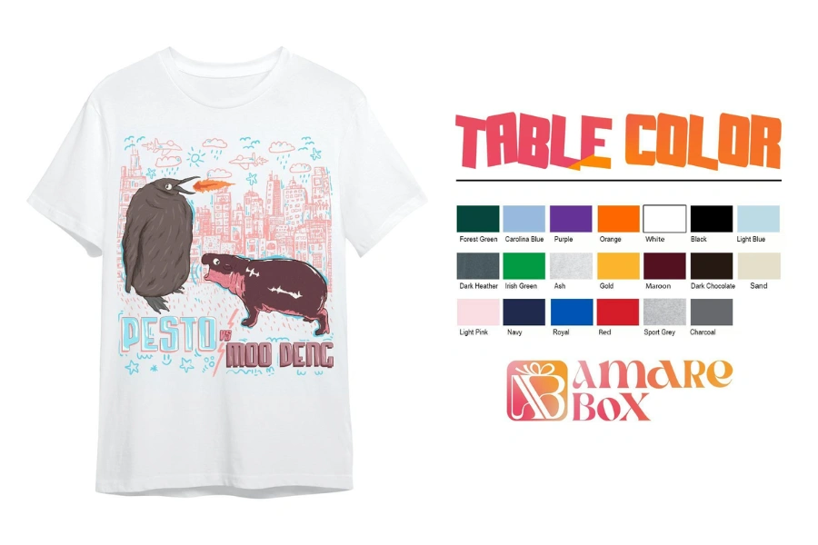 Amare Box Cute Hippo & Penguin Tee