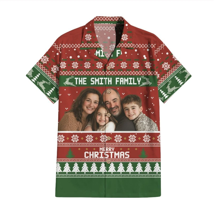 Amarebox Personalized Photo Family Ugly Sweater