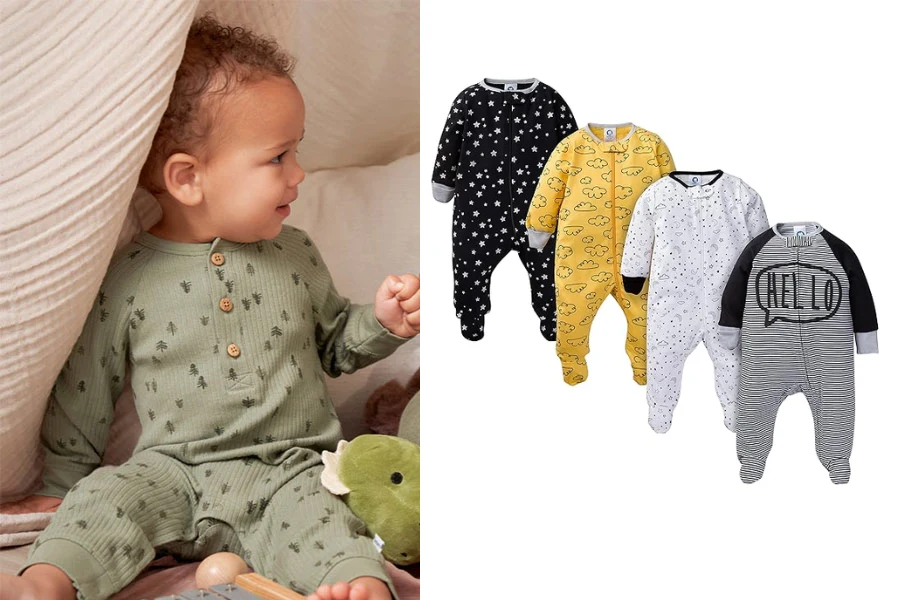 Gerber Sleep 'N Play Footies For Baby Boys