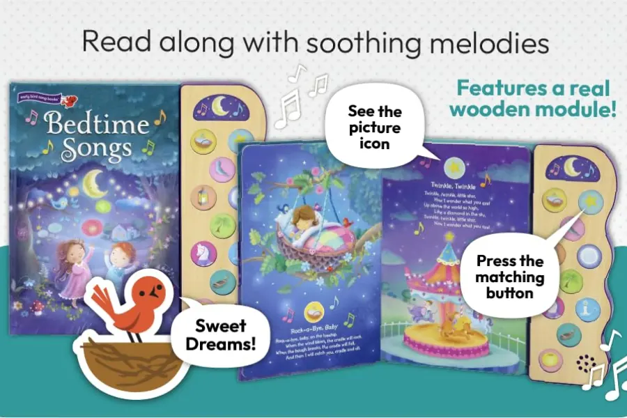 Interactive Children's Bedtime Early Bird Songs Book