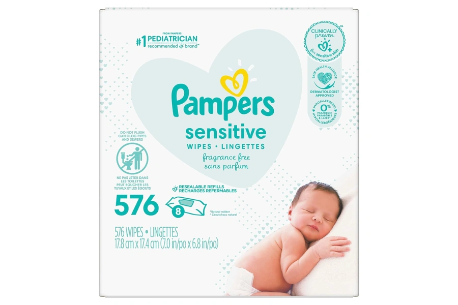 Pampers Sensitive Water Based Baby Diaper Wipes - Source Amazon