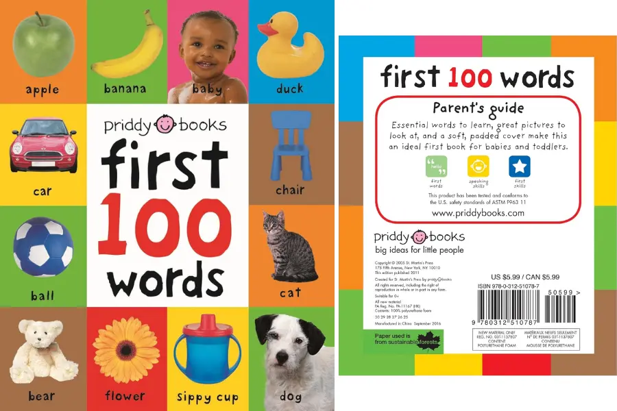 First 100 Words Board Book Gift for Girl