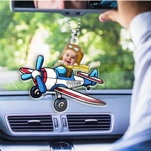 Personalized Acrylic Car Ornament – Plane Baby Design