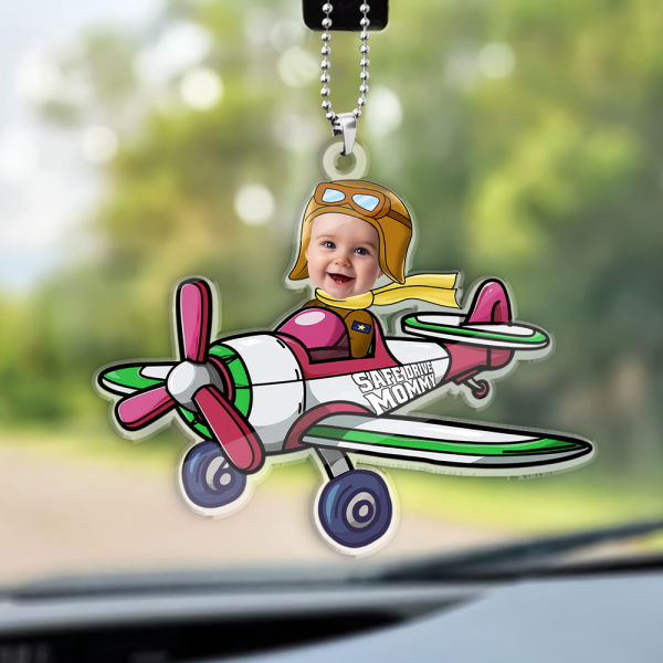 Personalized Acrylic Car Ornament – Plane Baby Design