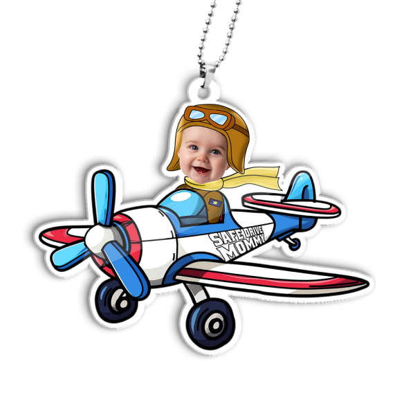 Personalized Acrylic Car Ornament – Plane Baby Design