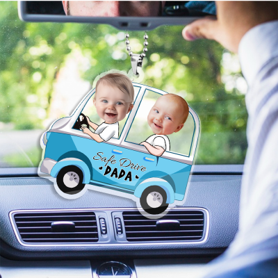 Custom Baby Photo Car Ornament – A Heartfelt Gift for Dads