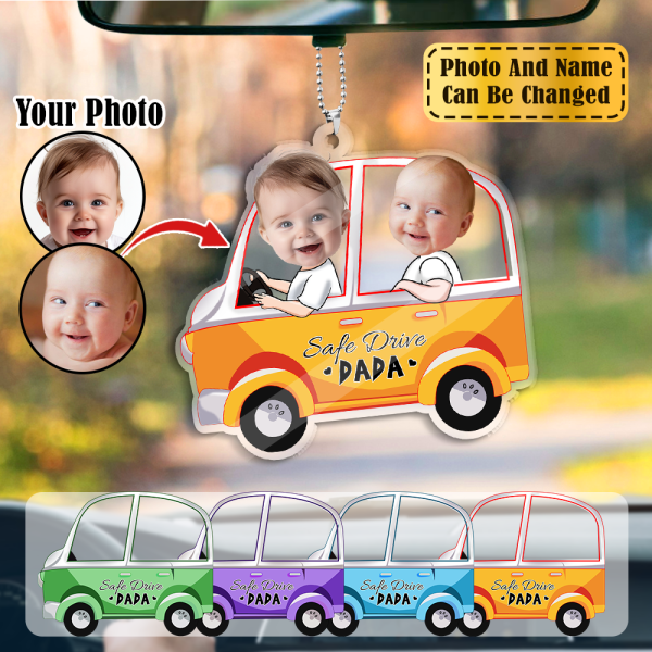 Custom Baby Photo Car Ornament – A Heartfelt Gift for Dads