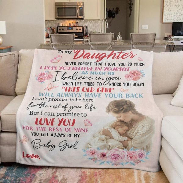 Personalized Photo and Name Fleece Blanket – A Heartfelt Gift for Your Daughter