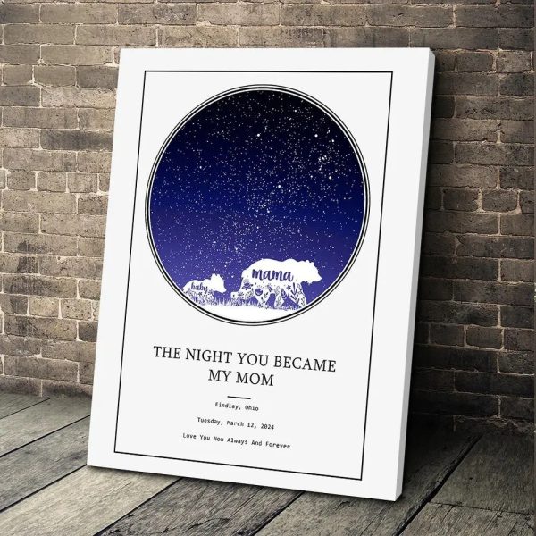 Personalized Poster 11x14in, Star Map Line Print Mum 5