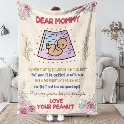 Personalized First-Time Mom 60x80in Sherpa Blanket – A Heartfelt Gift for New Mothers