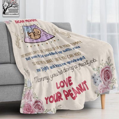 Personalized First-Time Mom 60x80in Sherpa Blanket – A Heartfelt Gift for New Mothers