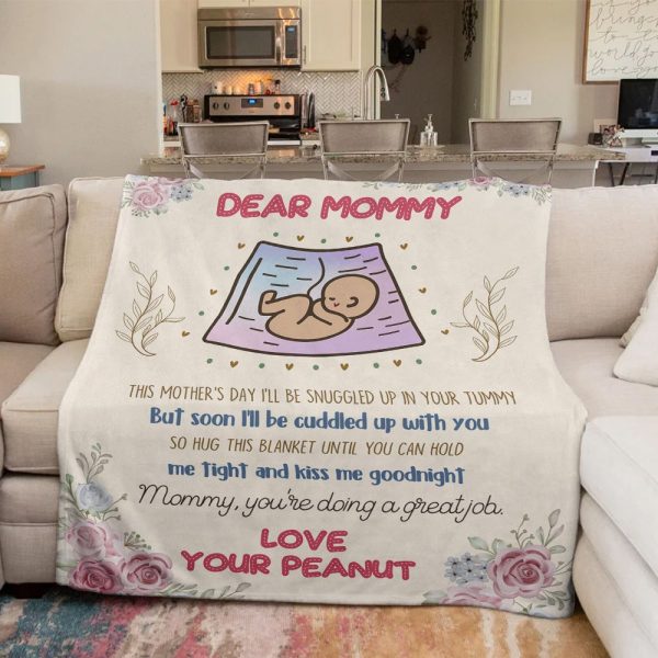 Personalized First-Time Mom 60x80in Sherpa Blanket – A Heartfelt Gift for New Mothers