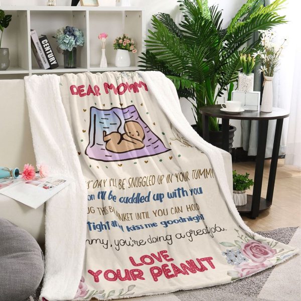 Personalized First-Time Mom 60x80in Sherpa Blanket – A Heartfelt Gift for New Mothers