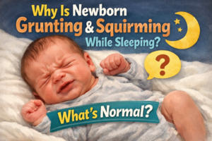 newborn grunting and squirming while sleeping