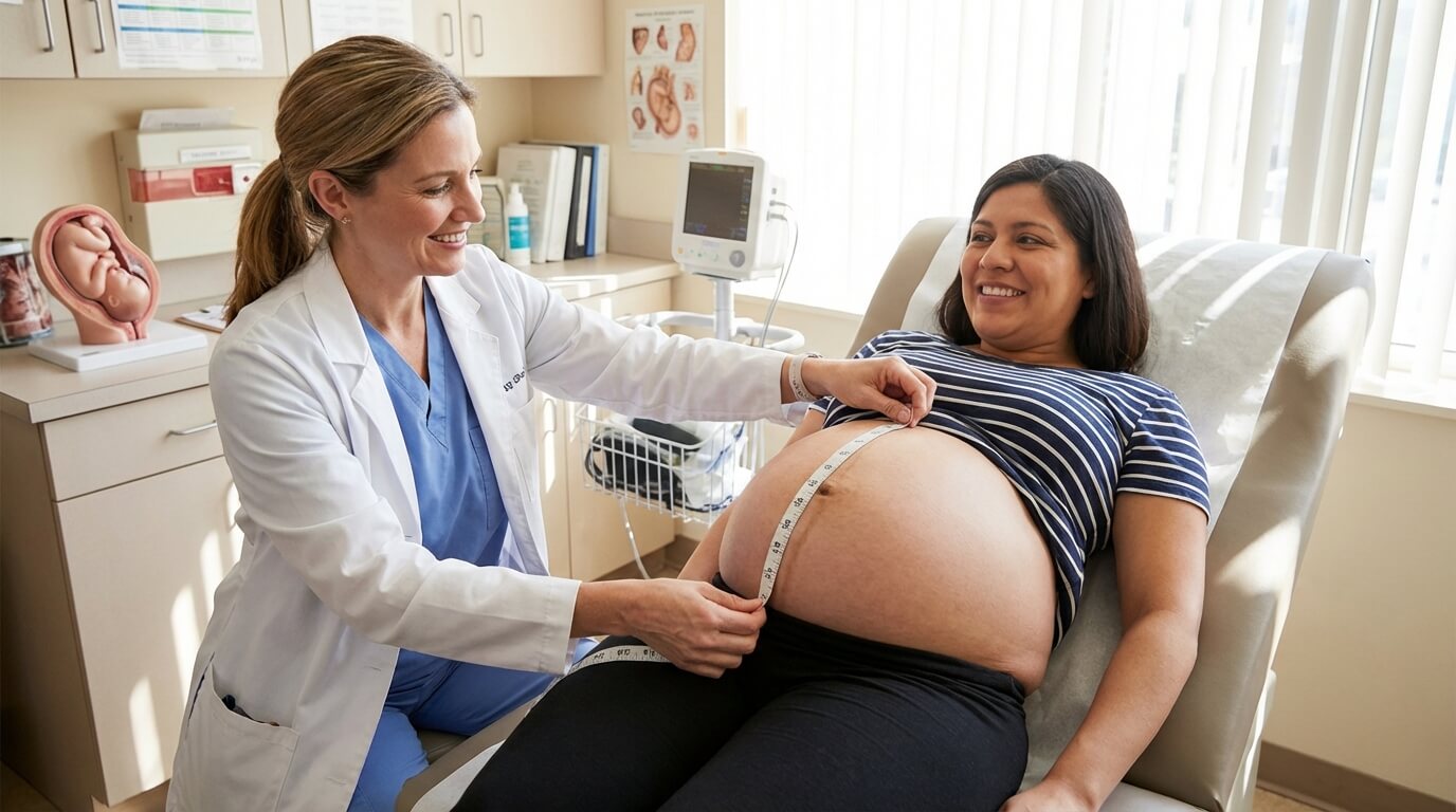 pregnant woman walking on a paved trail with light exercise clothes at 30 weeks